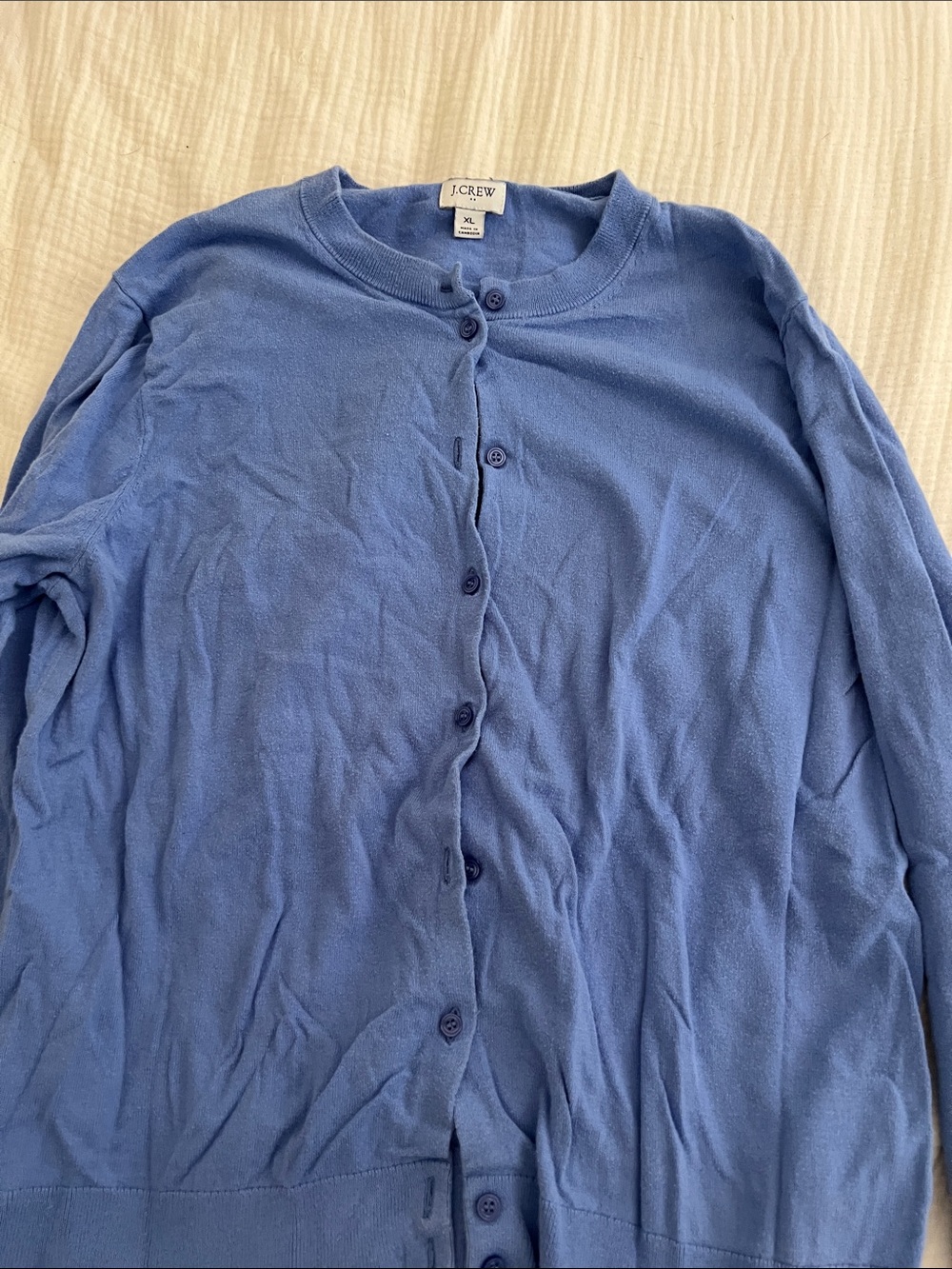J. Crew Periwinkle Button-Front Cardigan Sweater